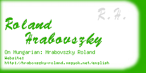 roland hrabovszky business card